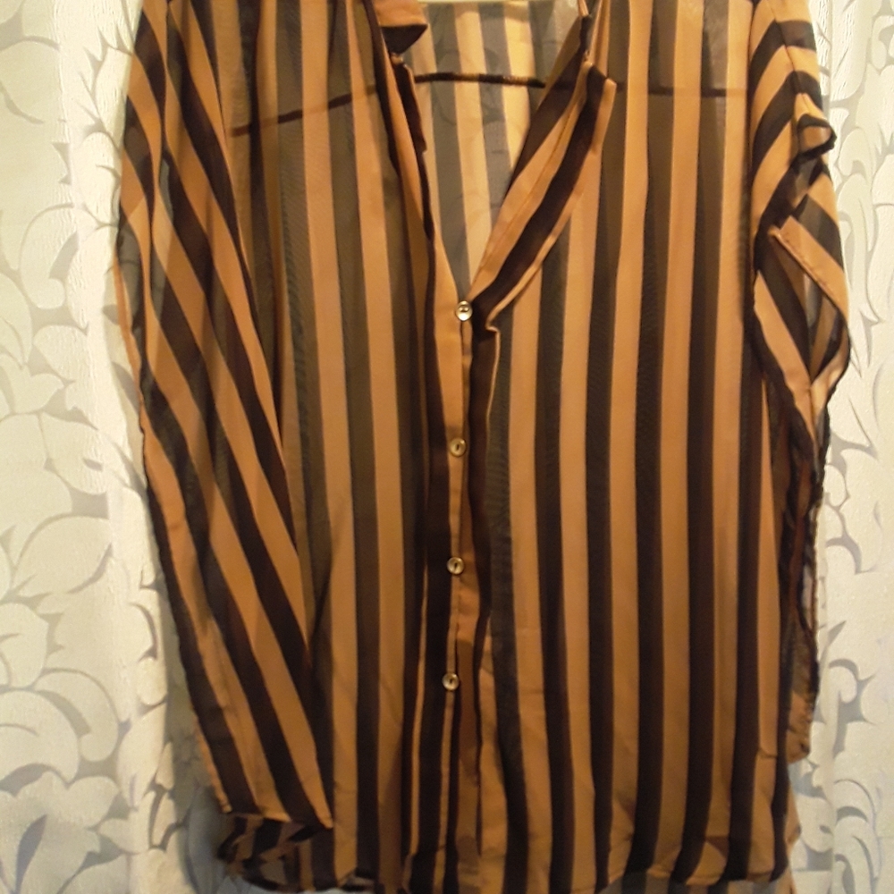 Gold and brown blouse